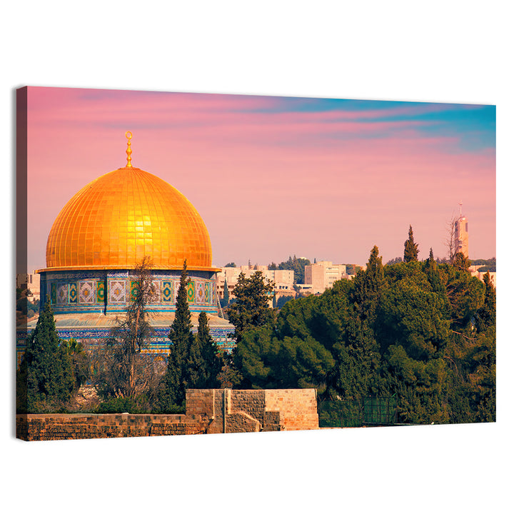Dome of the Rock at Golden Hour Wall Art