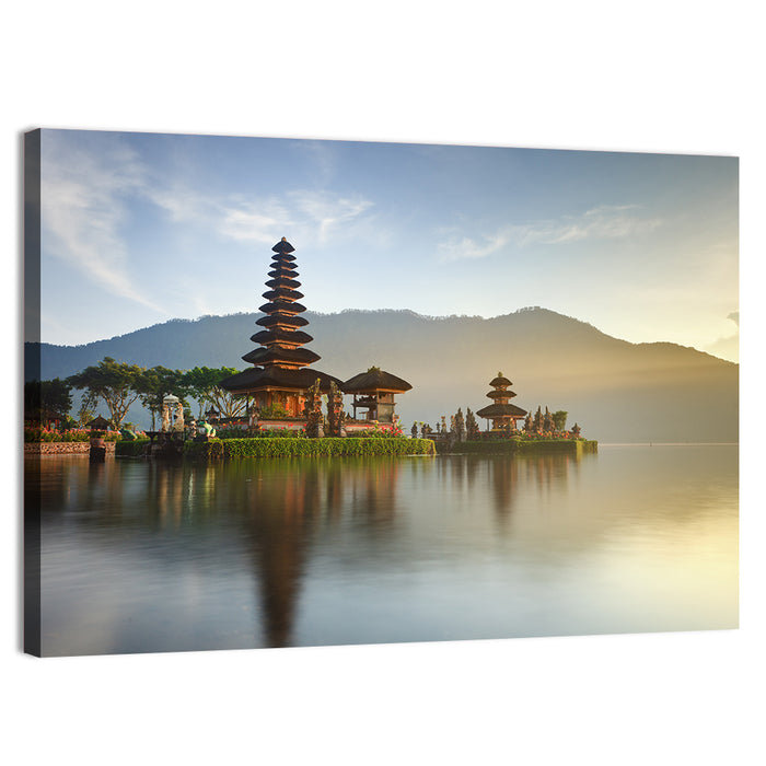 Ulun Danu Beratan Temple at Sunrise Wall Art as a canvas print