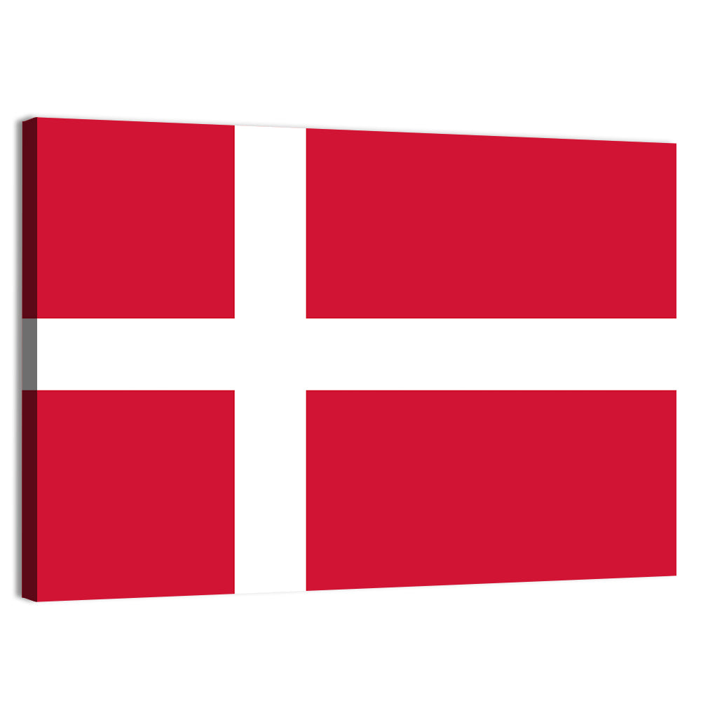 Danish Flag Nordic Cross Wall Art, canvas print, landscape