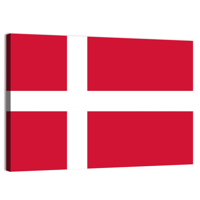 Danish Flag Nordic Cross Wall Art as a canvas print