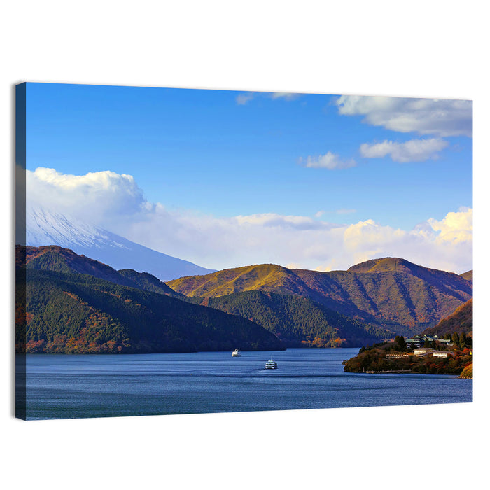 Lake Ashi with Mount Fuji Wall Art as a canvas print