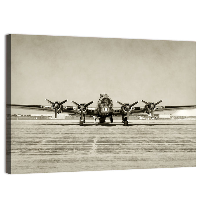 B-17 Bomber Front View Wall Art as a canvas print