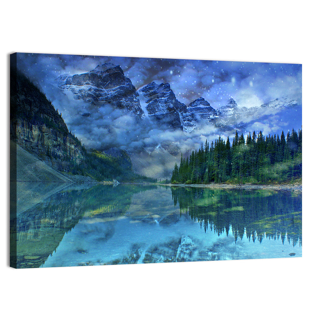 Moraine Lake Winter Reflection Wall Art, canvas print, landscape
