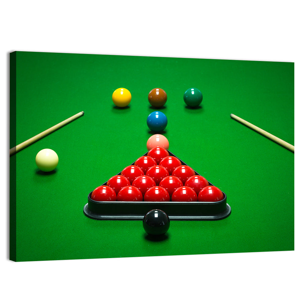 Triangular Snooker Rack Wall Art, canvas print, landscape