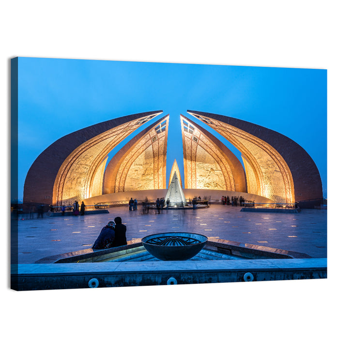 Pakistan Monument at Blue Hour Wall Art as a canvas print