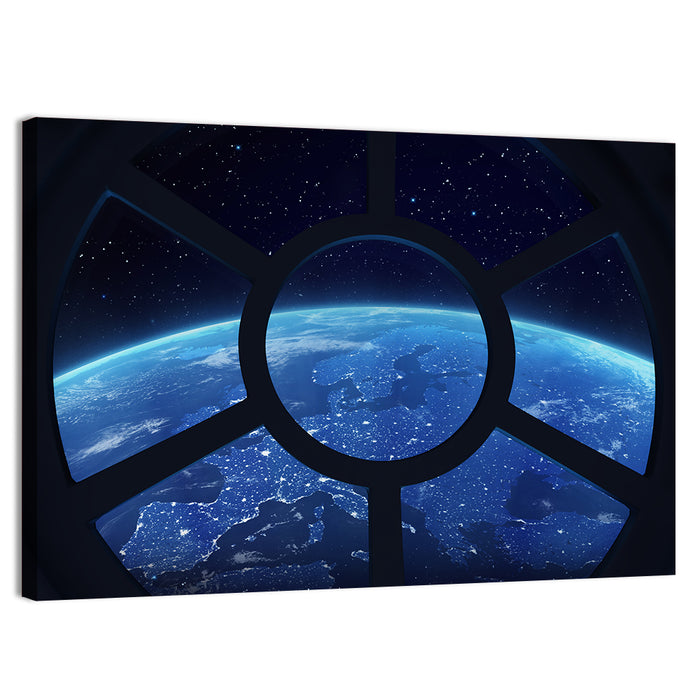 Earth from Space Station Wall Art as a canvas print
