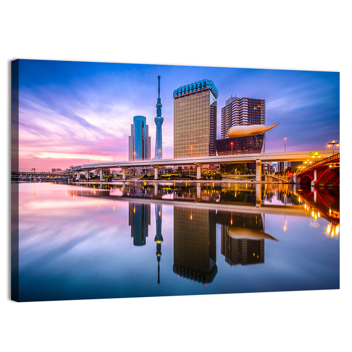 Tokyo Skyline at Dawn Wall Art as a canvas print
