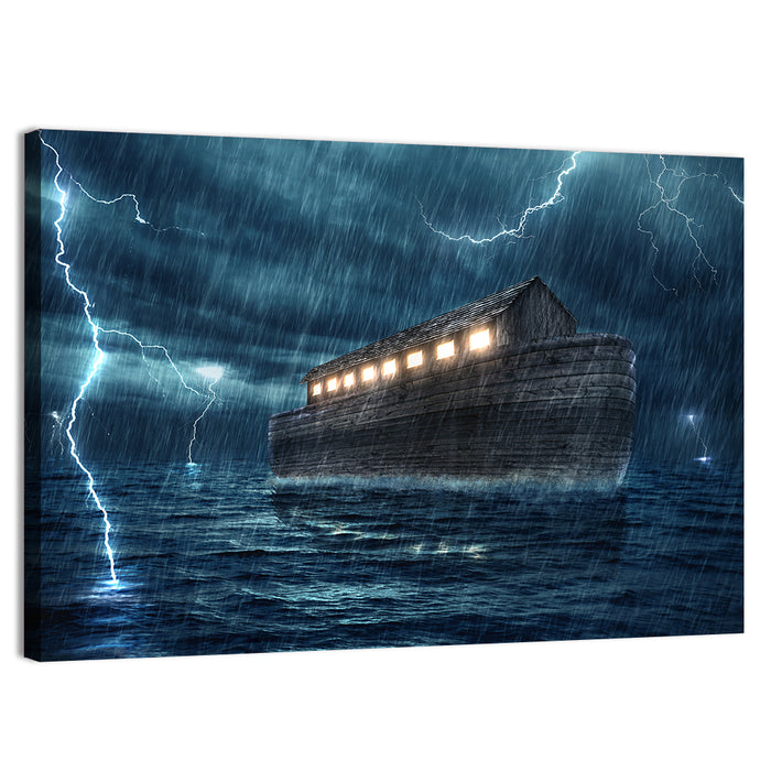 Noah's Ark in Lightning Storm Wall Art as a canvas print