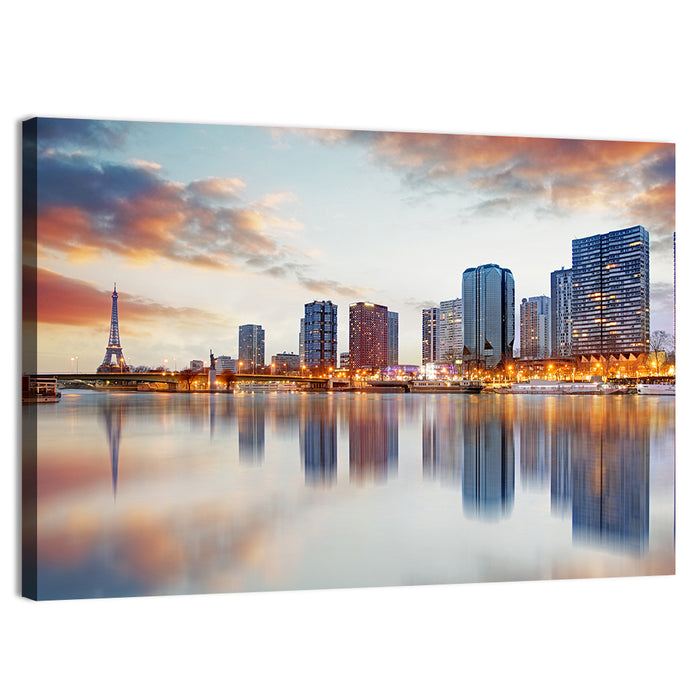 Paris Skyline with Eiffel Tower Wall Art as a canvas print