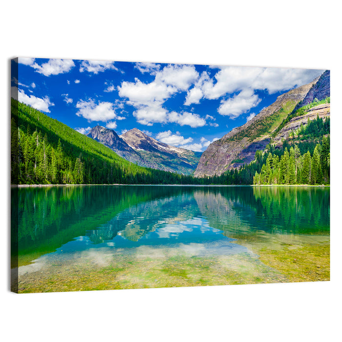 Avalanche Lake Reflection, Glacier National Park Wall Art as a canvas print