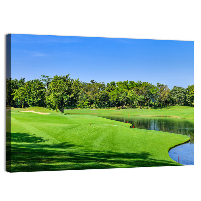 Green Golf Course Thailand Wall Art as a canvas print