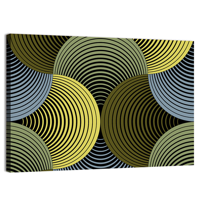 Olive and Yellow Petal Grid Wall Art as a canvas print