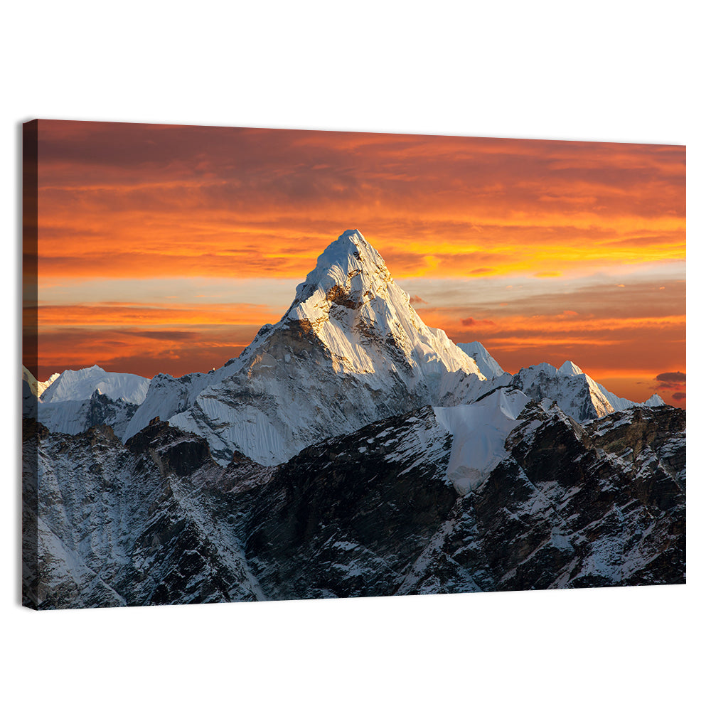 Ama Dablam at Sunset Wall Art, canvas print, landscape