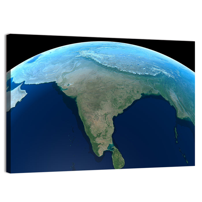 India from Space Wall Art as a canvas print
