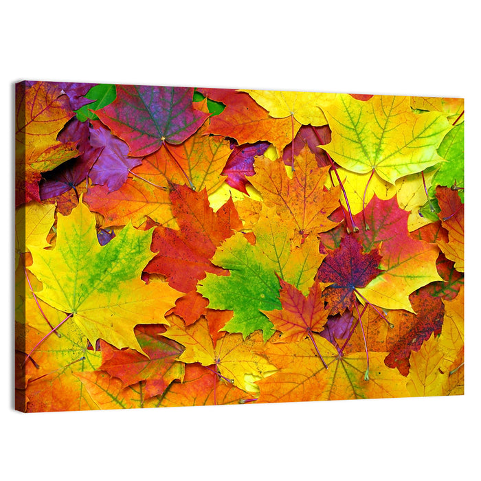 Colorful Autumn Leaves Wall Art as a canvas print
