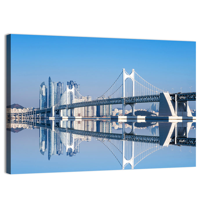 Gwangan Bridge Busan Skyline Wall Art as a canvas print