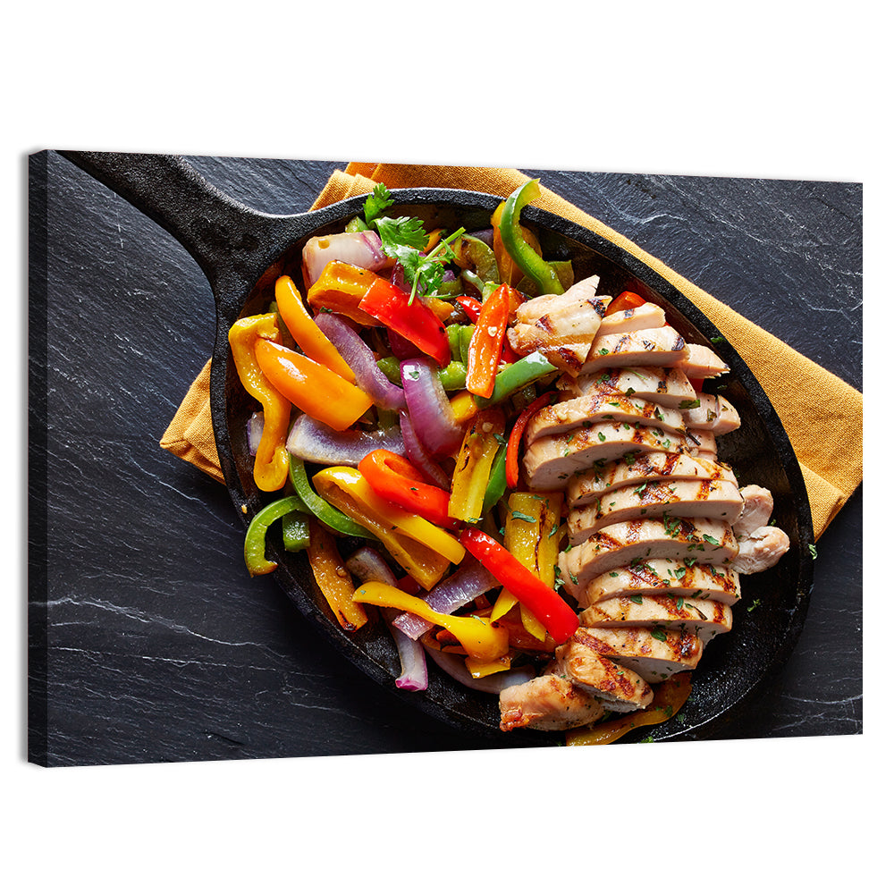 Mexican Grilled Chicken Fajitas Wall Art, canvas print, landscape