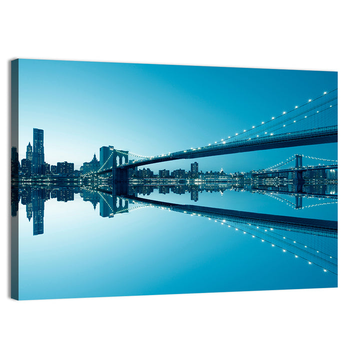 Manhattan Skyline with Brooklyn Bridge Wall Art as a canvas print