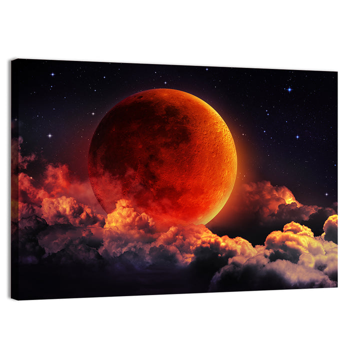 Blood Moon Eclipse Wall Art as a canvas print