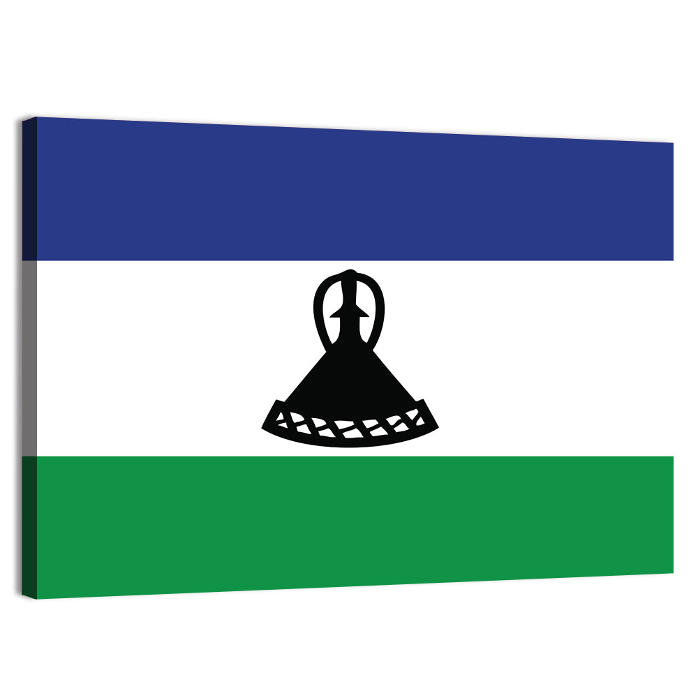 Flag of Lesotho Wall Art, canvas print, landscape
