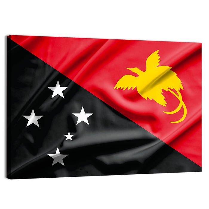 Papua New Guinea Flag Graphic Wall Art as a canvas print