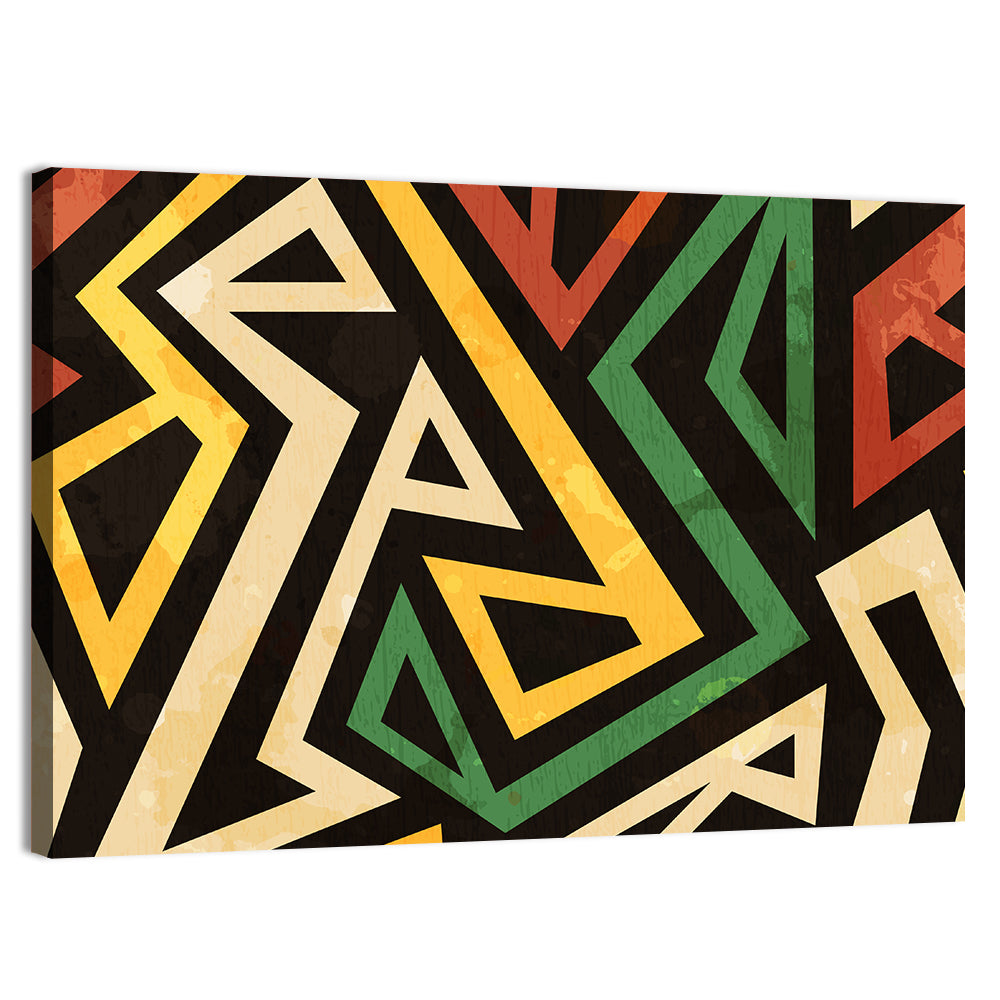African Geometric Pattern Wall Art, canvas print, landscape
