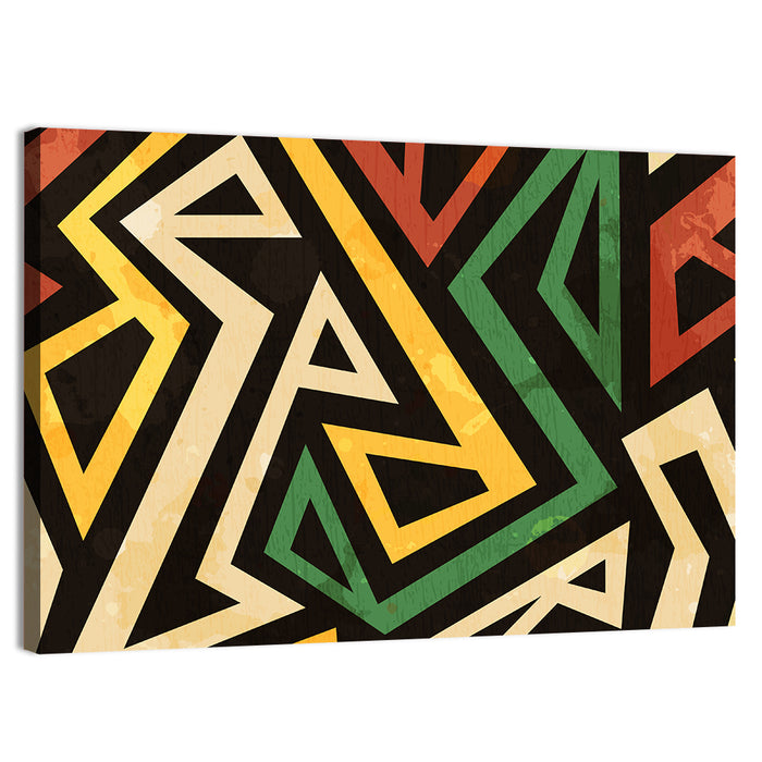 African Geometric Pattern Wall Art as a canvas print