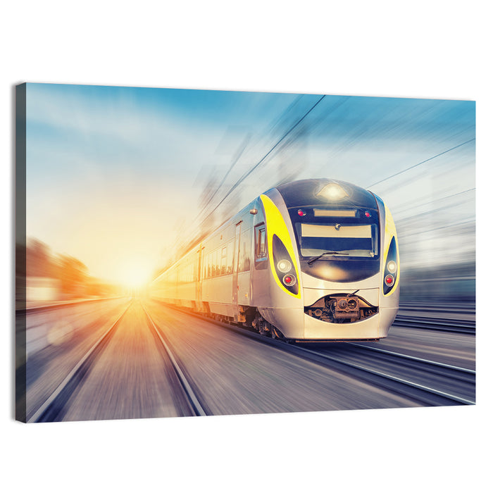 Modern High-speed Train Wall Art as a canvas print