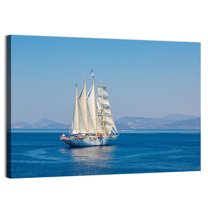 Three-masted Sailing Ship in Summer Wall Art as a canvas print
