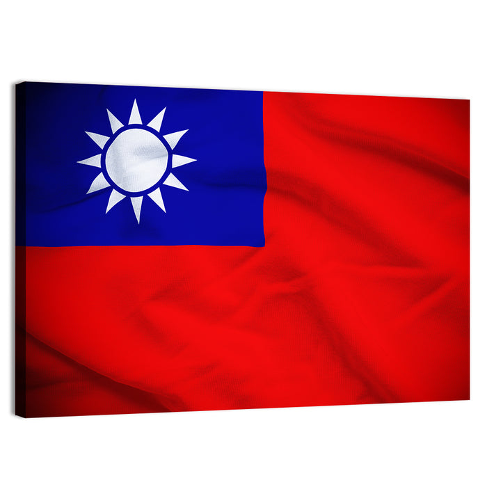 Taiwan National Flag Wall Art as a canvas print