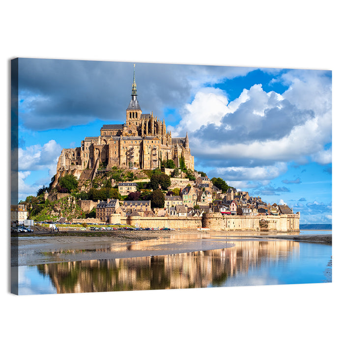 Mont Saint-michel Reflection Wall Art as a canvas print