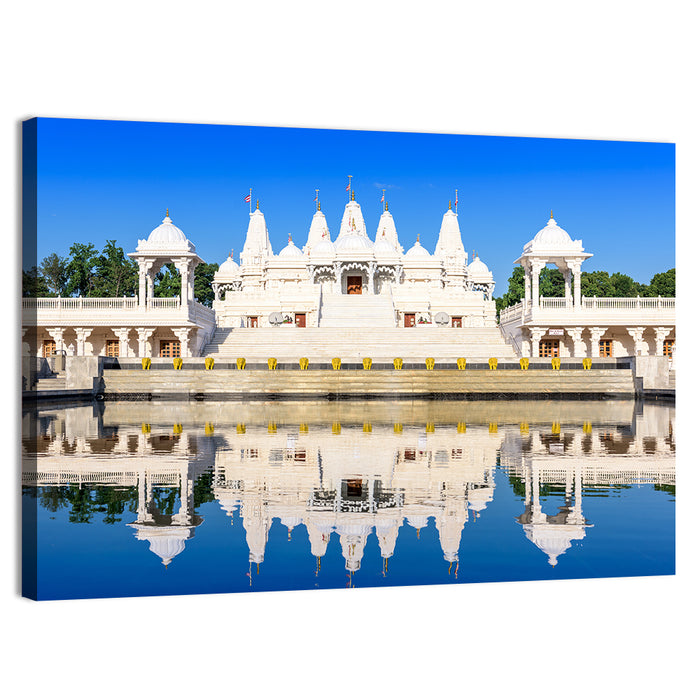 Ornate White Hindu Temple, Atlanta Wall Art as a canvas print