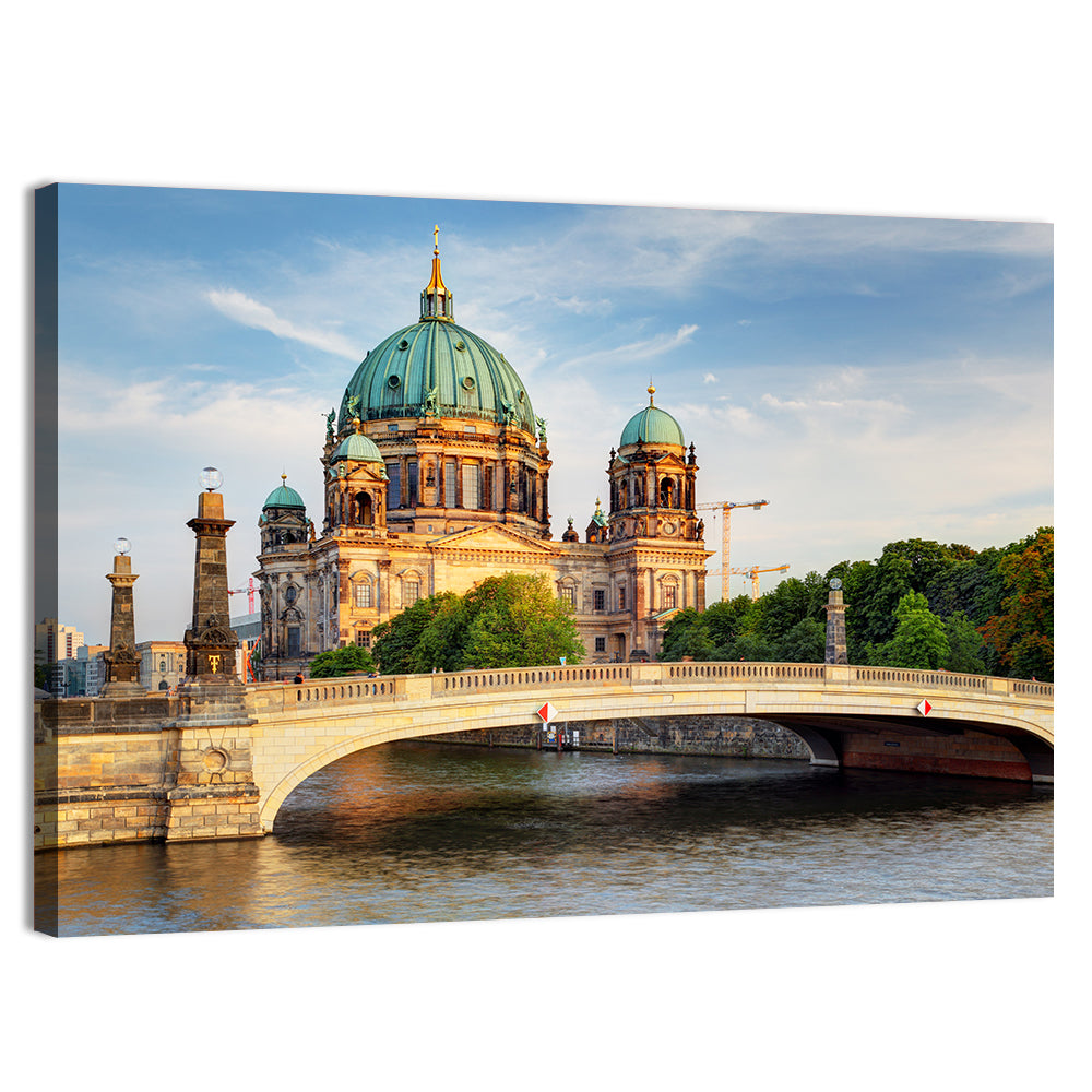 Berlin Cathedral at Golden Hour Wall Art, canvas print, landscape