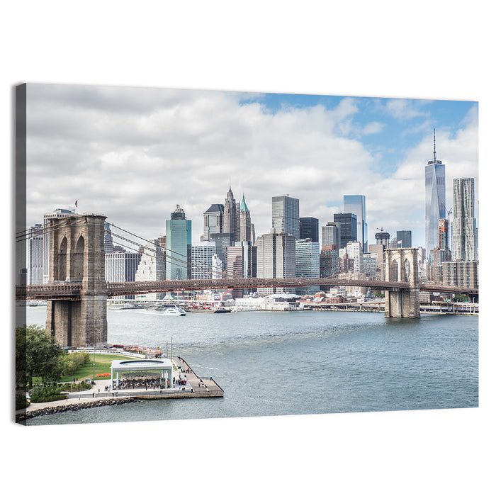 Brooklyn Bridge with Manhattan Skyline Wall Art as a canvas print