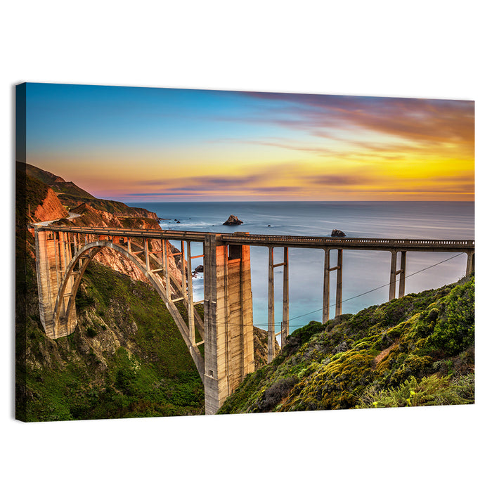 Bixby Creek Bridge at Sunset Wall Art as a canvas print