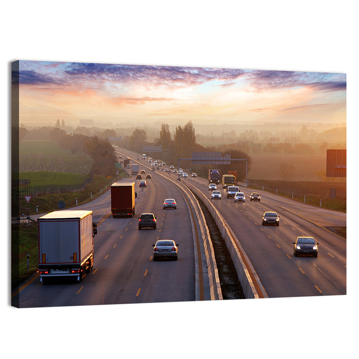 Chinese Highway at Sunset Wall Art as a canvas print
