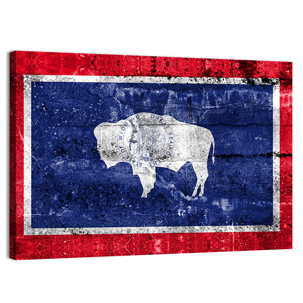 Wyoming State Flag Wall Art, canvas print, landscape