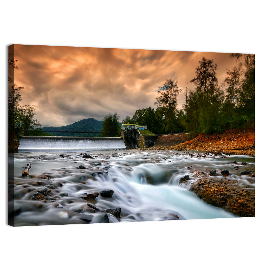 Mentawa Dam at Dusk Wall Art, canvas print, landscape