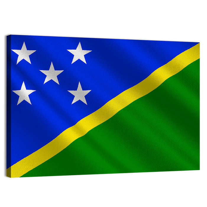 Solomon Islands Flag Wall Art as a canvas print