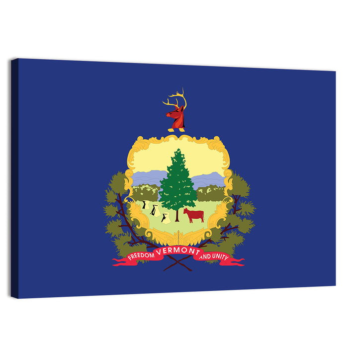 Vermont State Flag Wall Art as a canvas print