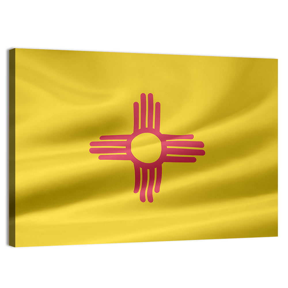 New Mexico Flag with Zia Symbol Wall Art, canvas print, landscape