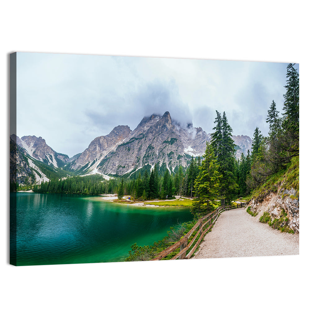 Lago Di Braies, Dolomites Wall Art, canvas print, landscape