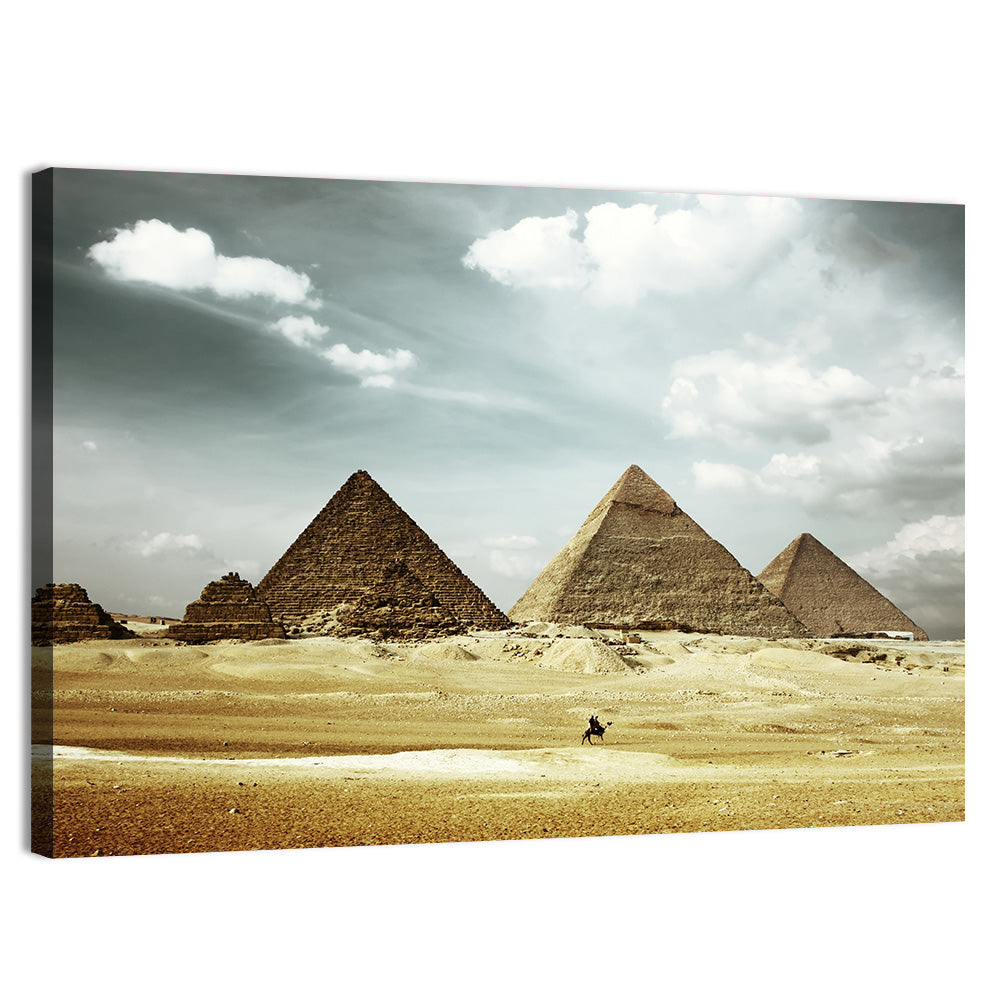 Great Pyramids of Giza Wall Art, canvas print, landscape