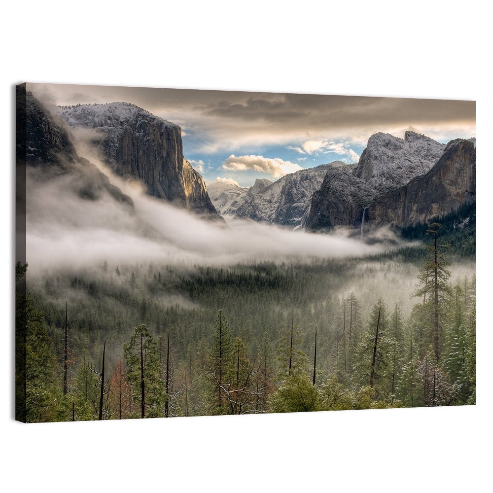 Misty Yosemite Valley Wall Art, canvas print, landscape