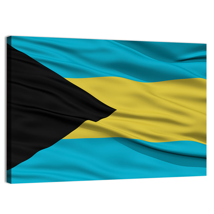 Bahamas Waving Flag Wall Art as a canvas print
