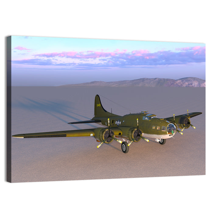 US Four-engine Propeller Bomber Wall Art as a canvas print