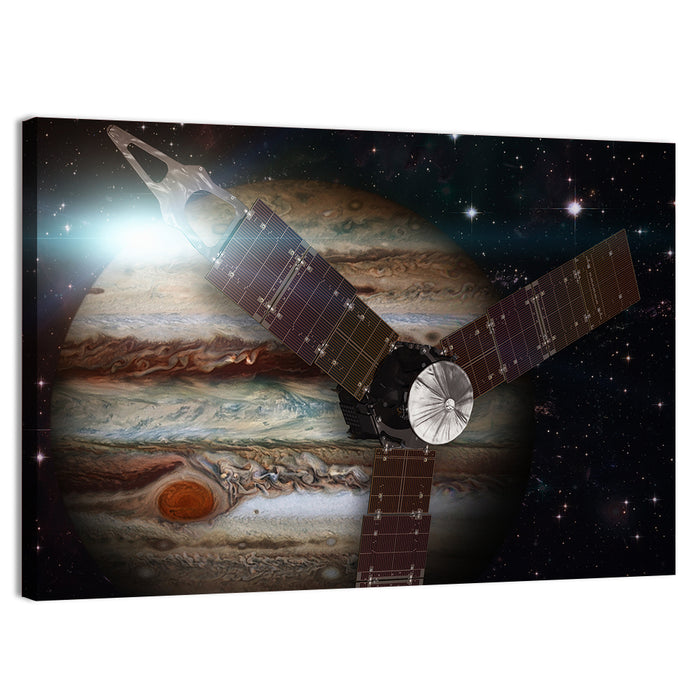 Juno Spacecraft Over Jupiter Wall Art as a canvas print