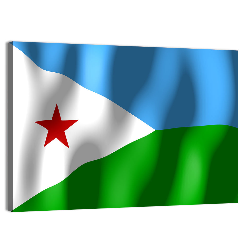 Flag of Djibouti Wall Art, canvas print, landscape