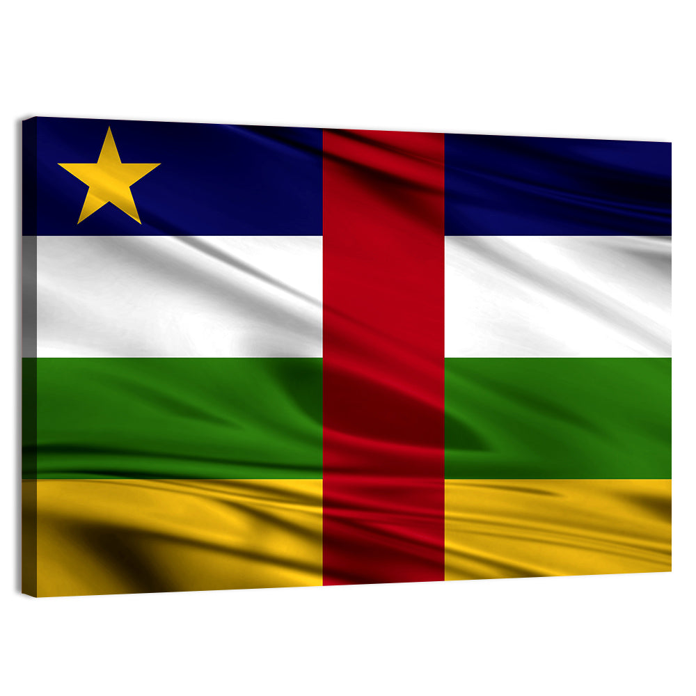Central African Republic Flag Wall Art, canvas print, landscape