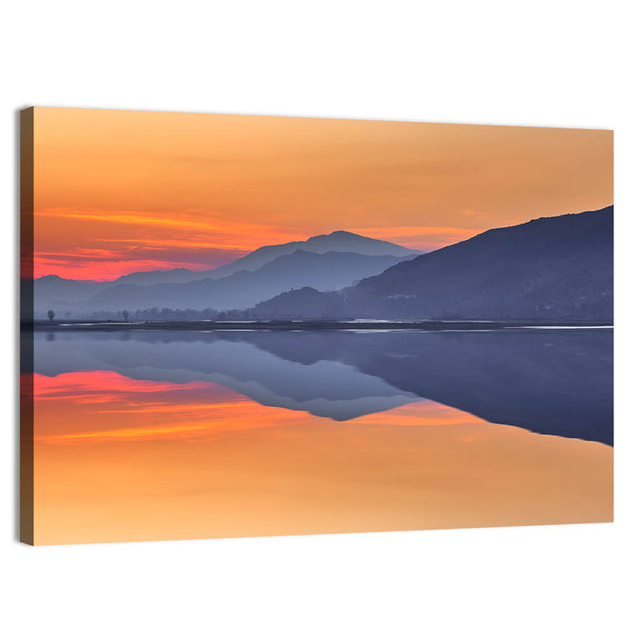 Swat River Sunset Reflection Wall Art as a canvas print